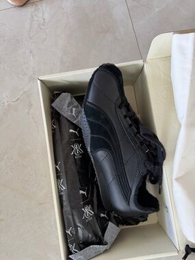 Kith All-Black Low-Top Leather & Suede Sneaker
